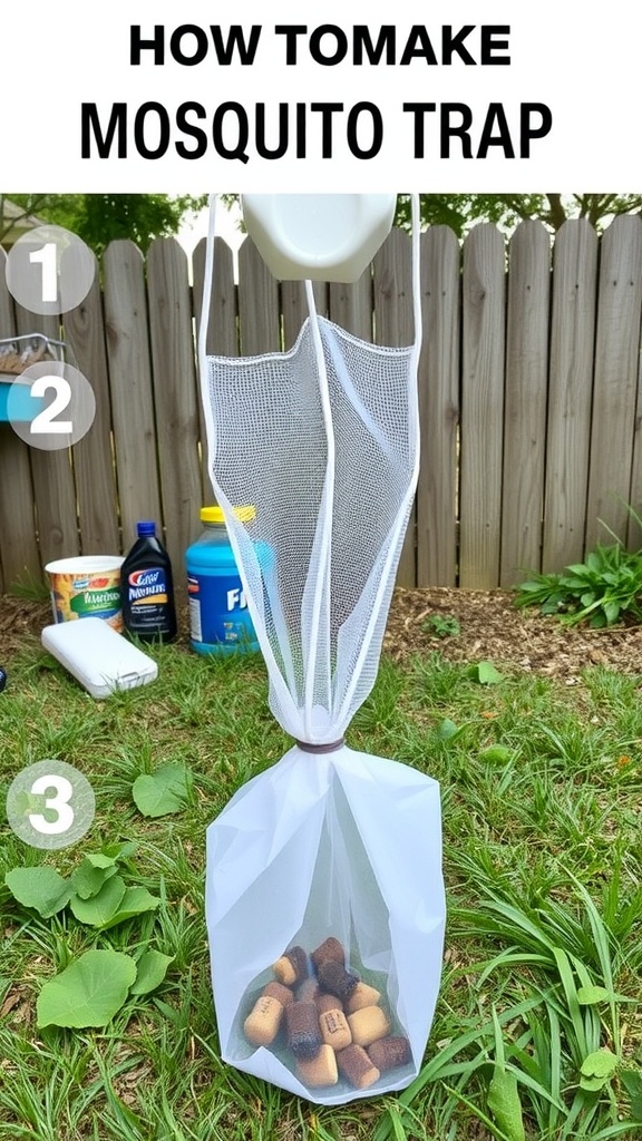 Step-by-step guide on how to make a DIY mosquito trap.